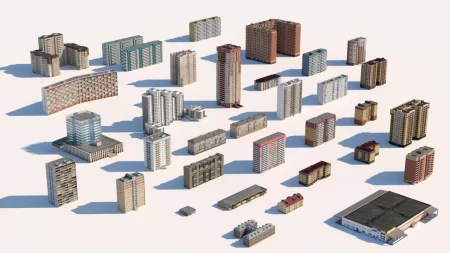 Russian buildings Pack of more than 30 buildings
