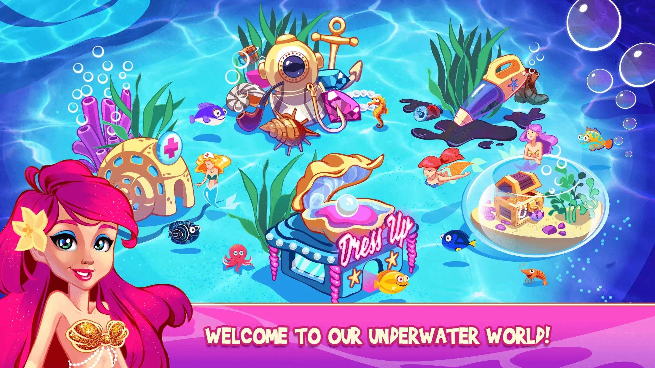 Mermaid Princess Underwater Full Unity Game Source Code Free ...