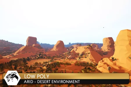 Low Poly Arid Desert Environment