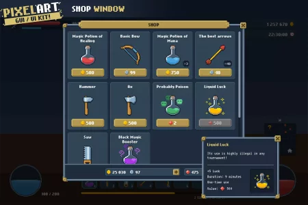 Pixel Art GUI / UI Kit - over 400 PNG + 151 icons!