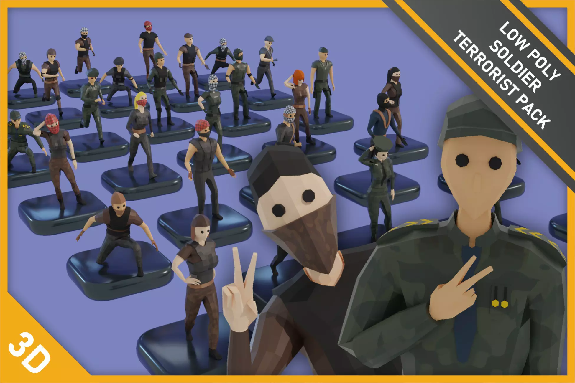 Low Poly Military Characters