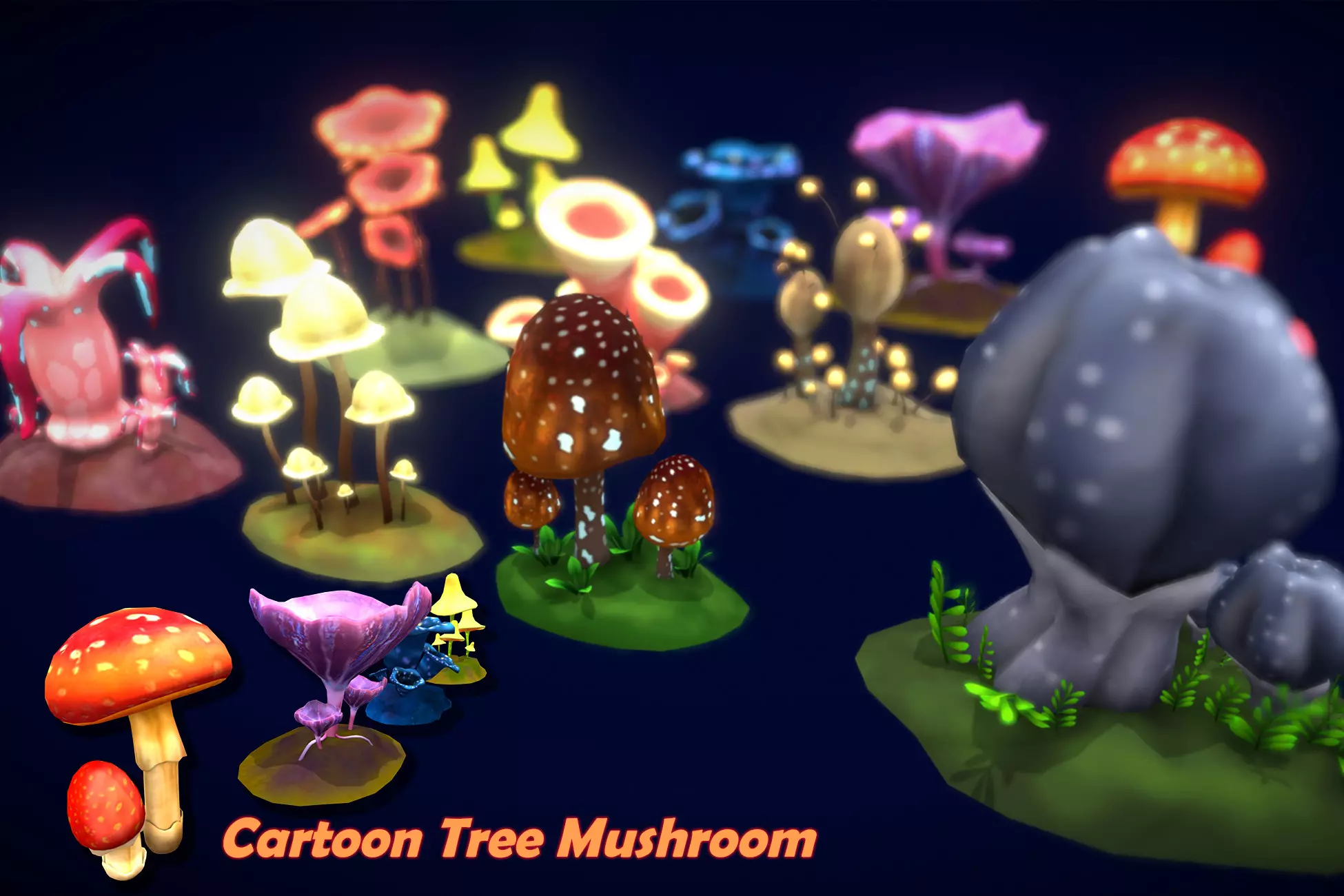 Cartoon Tree Mushroom