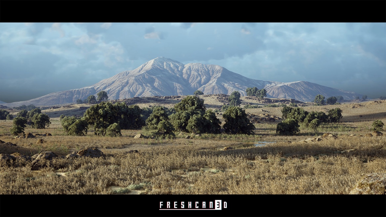Steppe Environment 4x4km Landscape ( Landscape, Grassland Landscape , Rural )