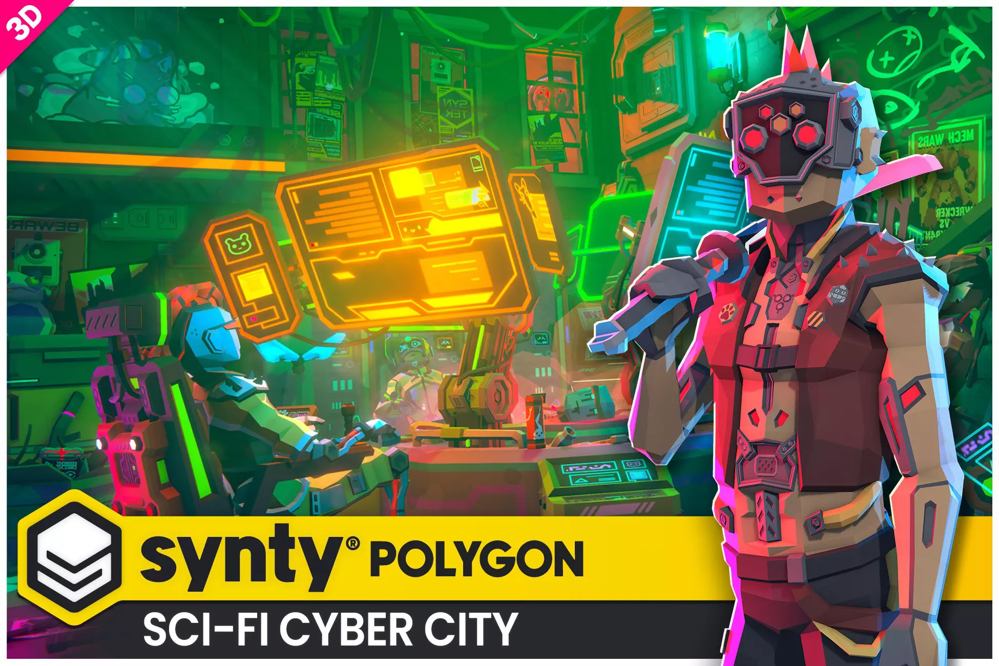 POLYGON Sci-Fi Cyber City - Low Poly 3D Art by Synty