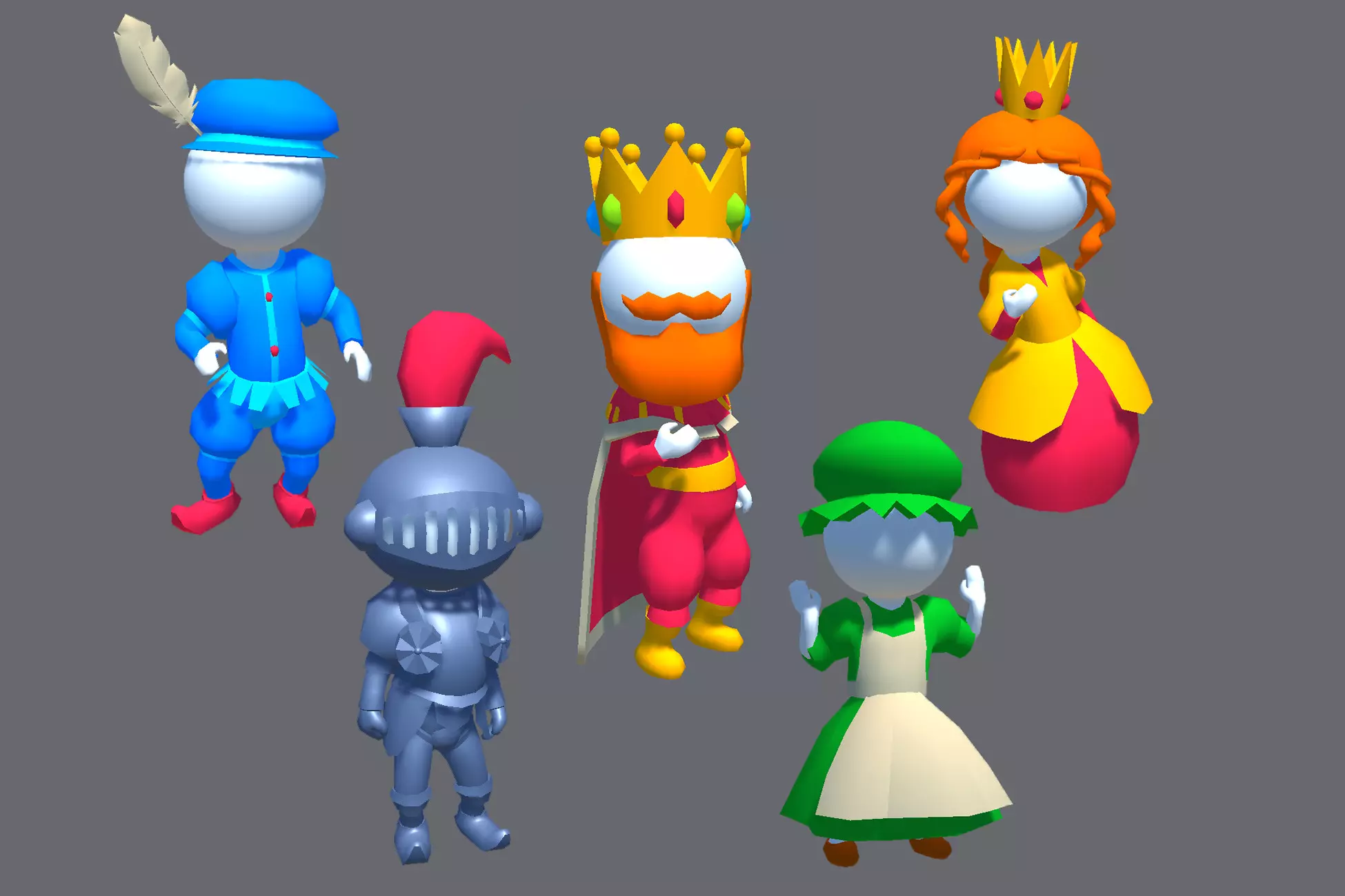 Hyper-Casual Characters Stickman sphere head skins vol.8 Kingdom