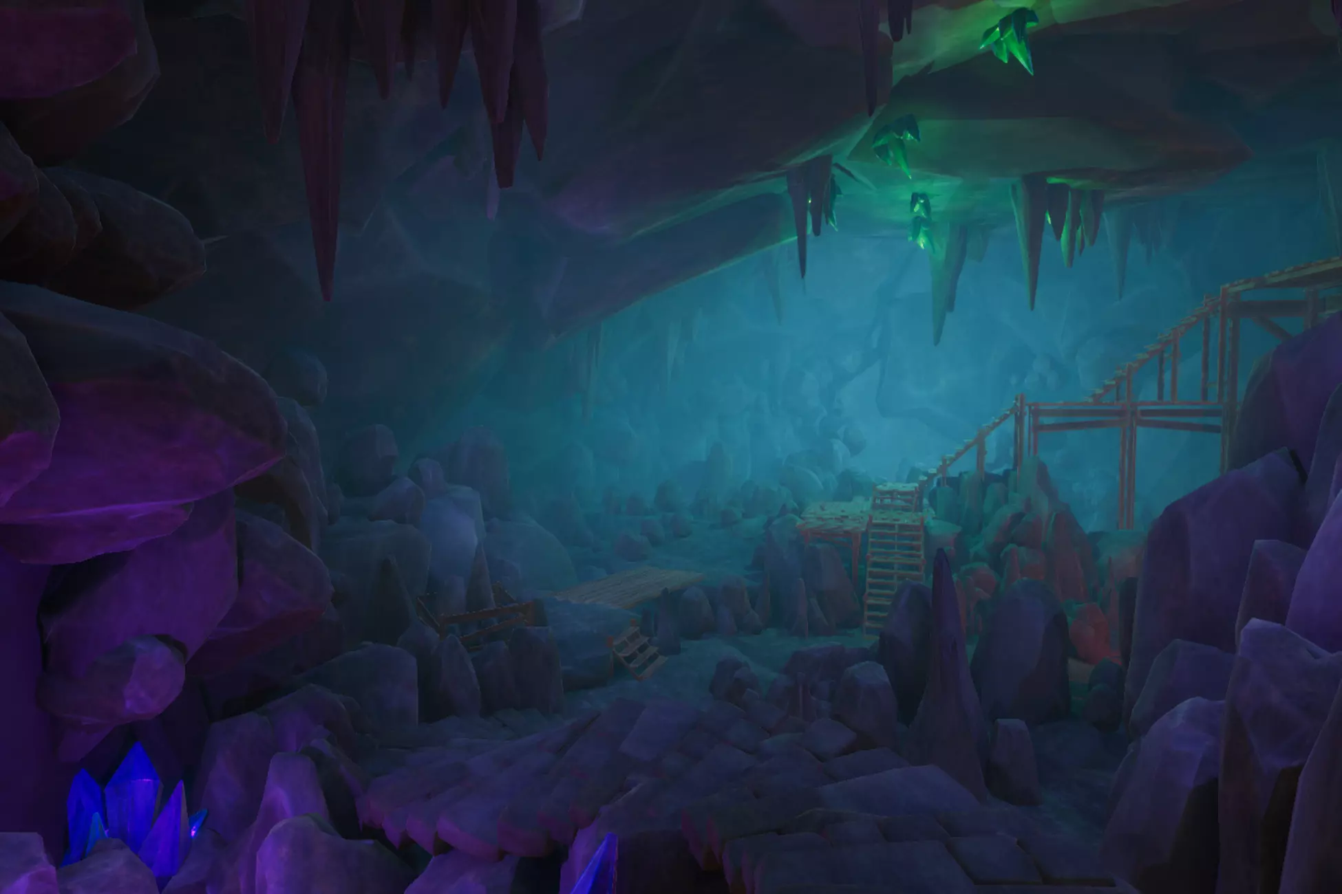 Stylized Poly Cave Formations