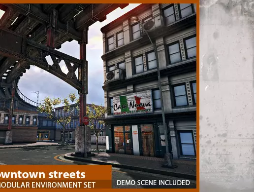 Downtown Streets - Modular Environment Set