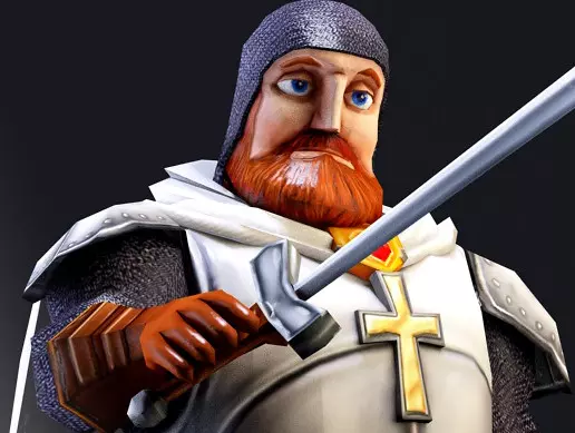 Cartoon Knight Low Poly
