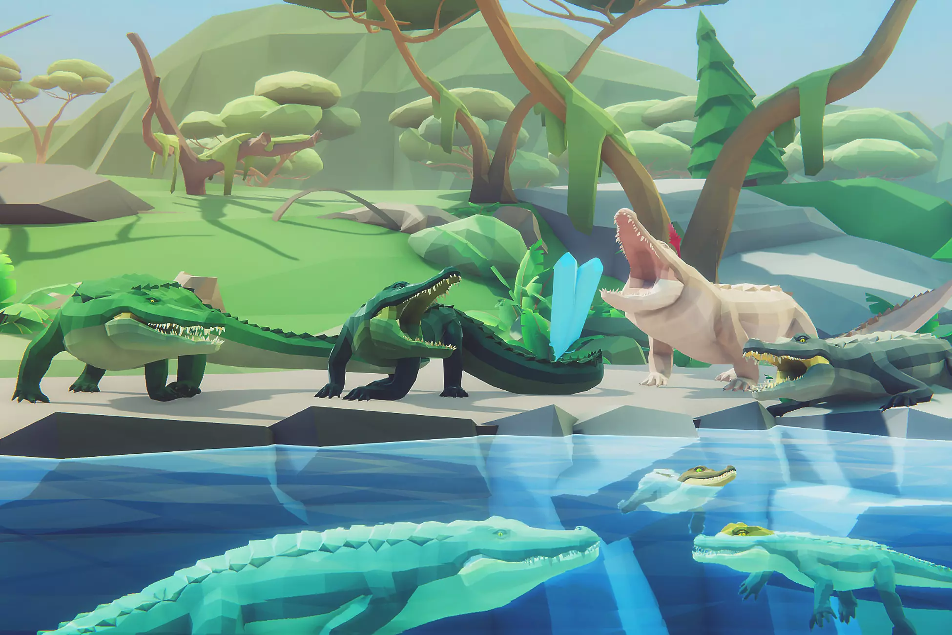 Poly Art: Crocodile