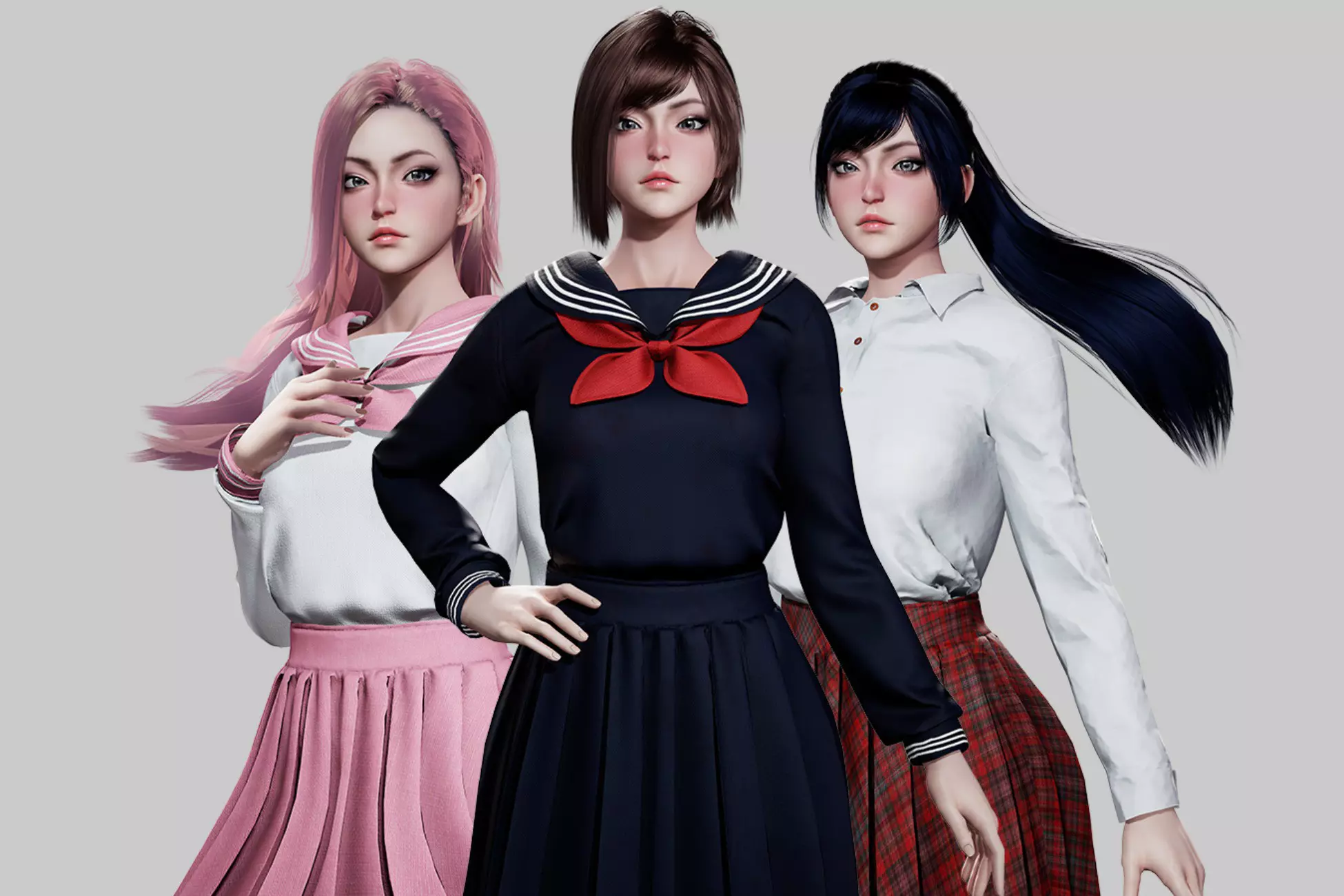 Customizable School Girls