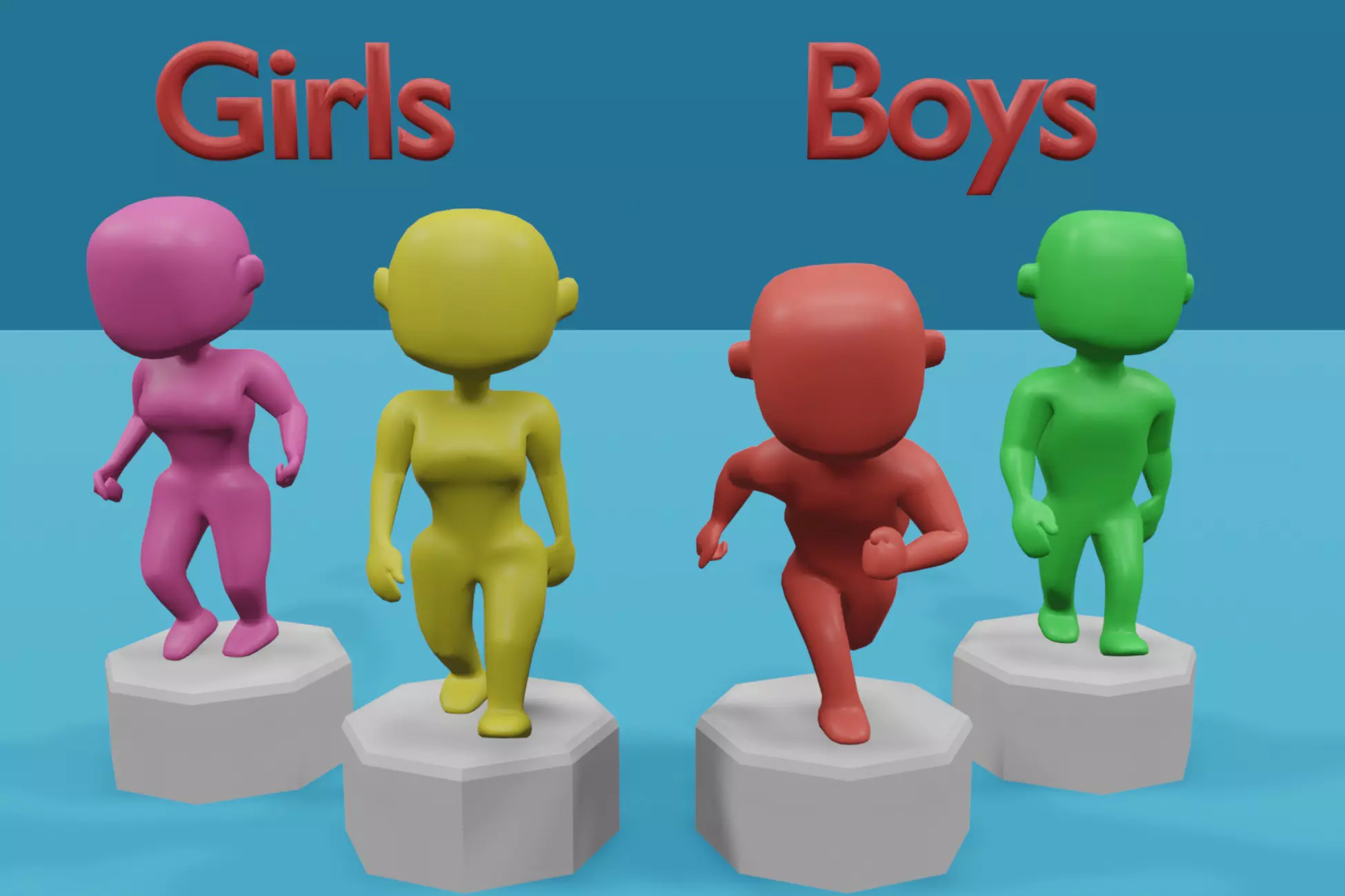 Hyper-Casual Characters | Boy and Girl Characters