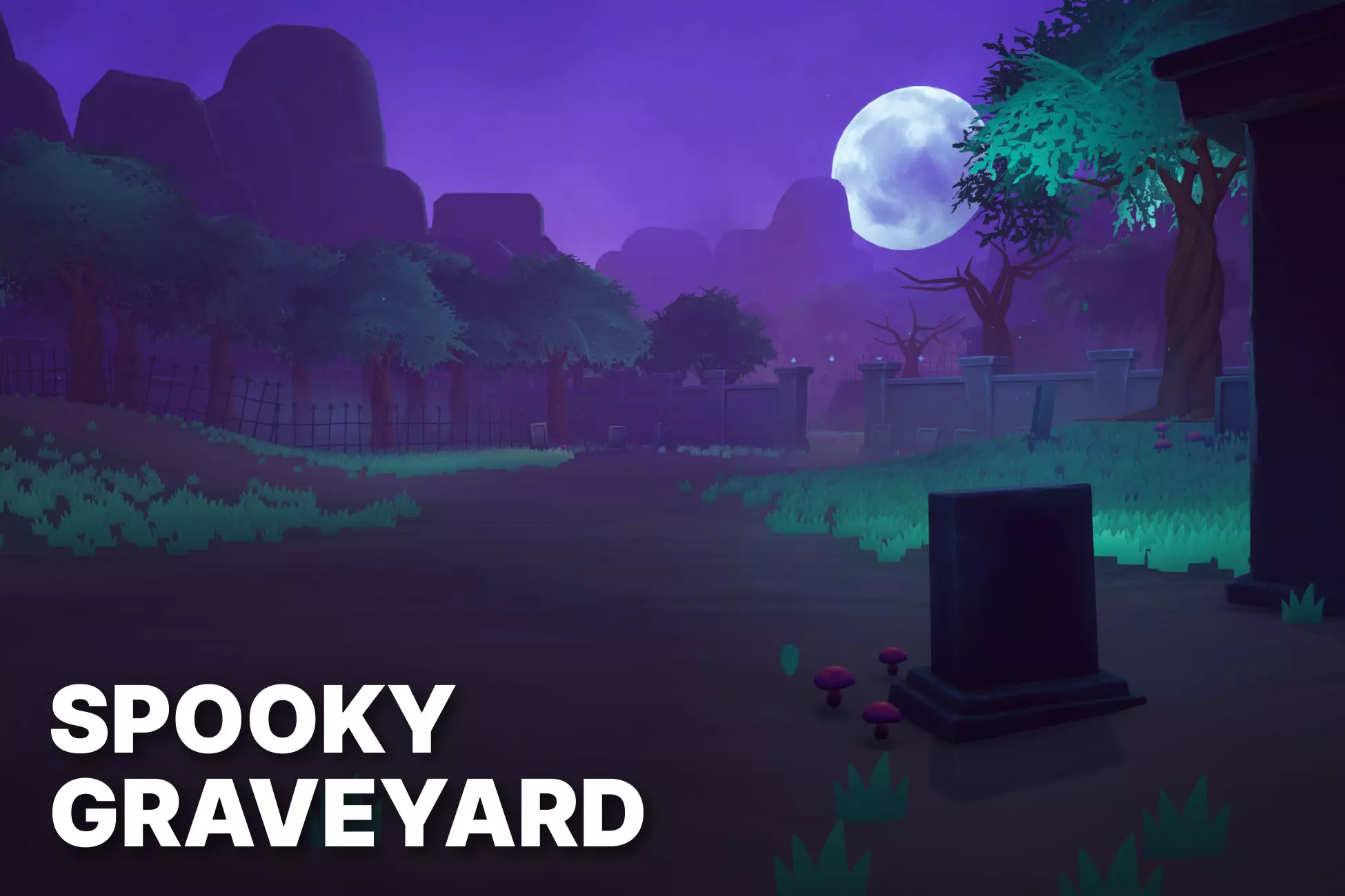 Spooky Graveyard - Stylized Fantasy Environment