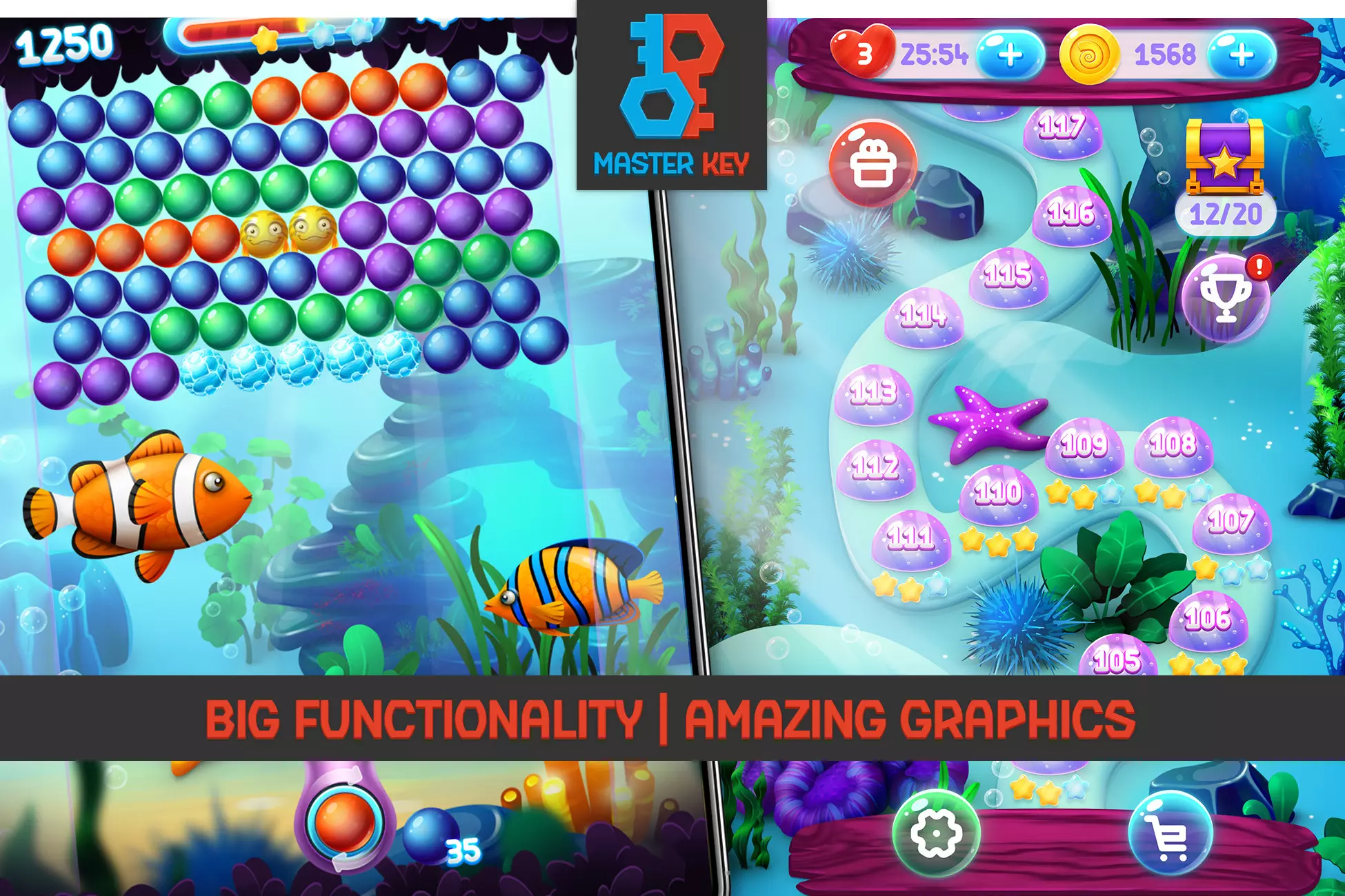 MK - Aqua Pop Bubble Shooter Game