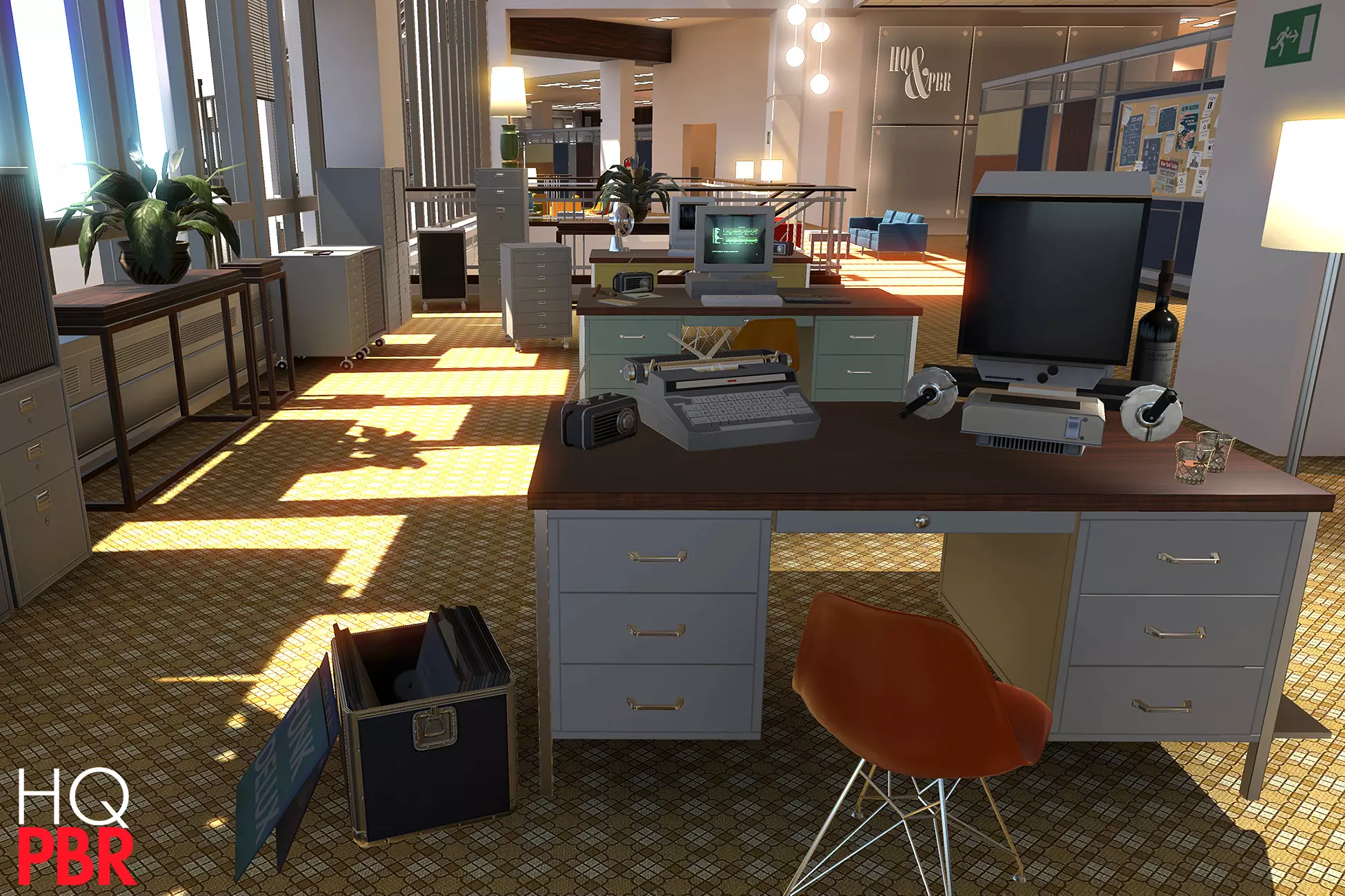 HQ PBR Retro Office Environment » MoreAssets - Game Assets