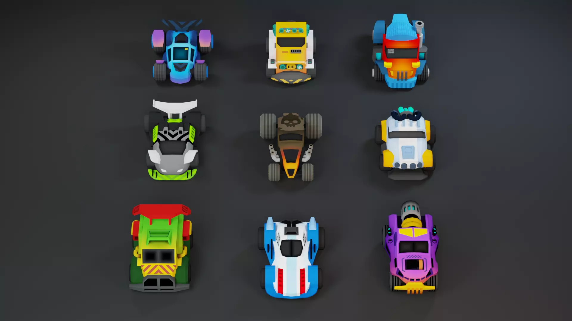 Car Racing Assets Low Poly Tiny Cartoon Racing Cars Asset Pack » MoreAssets - Game Assets
